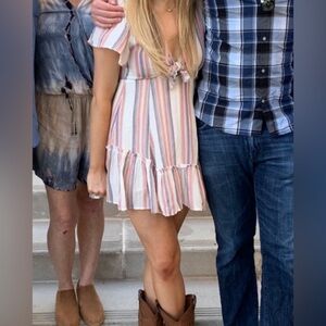 Red White & Blue Tie Top Dress